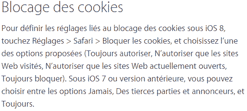 Safari cookies